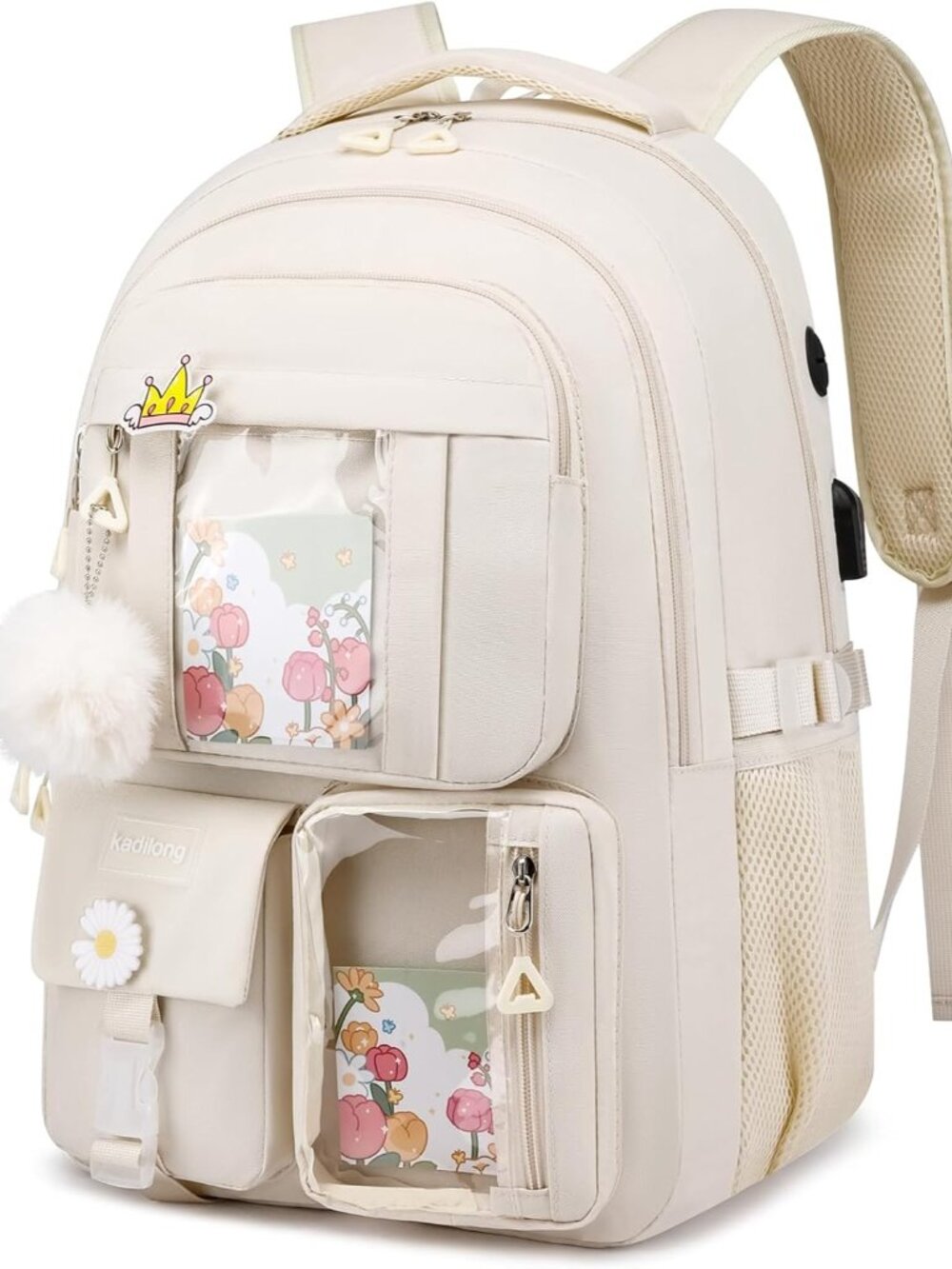 Stylish 25L USB Backpack for Girls & Women